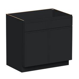 Boyel Living - 36-in W x 34.5-in H x 24-in D Shaker RTA Kitchen Sink Base Cabinet with Soft-Close - Black