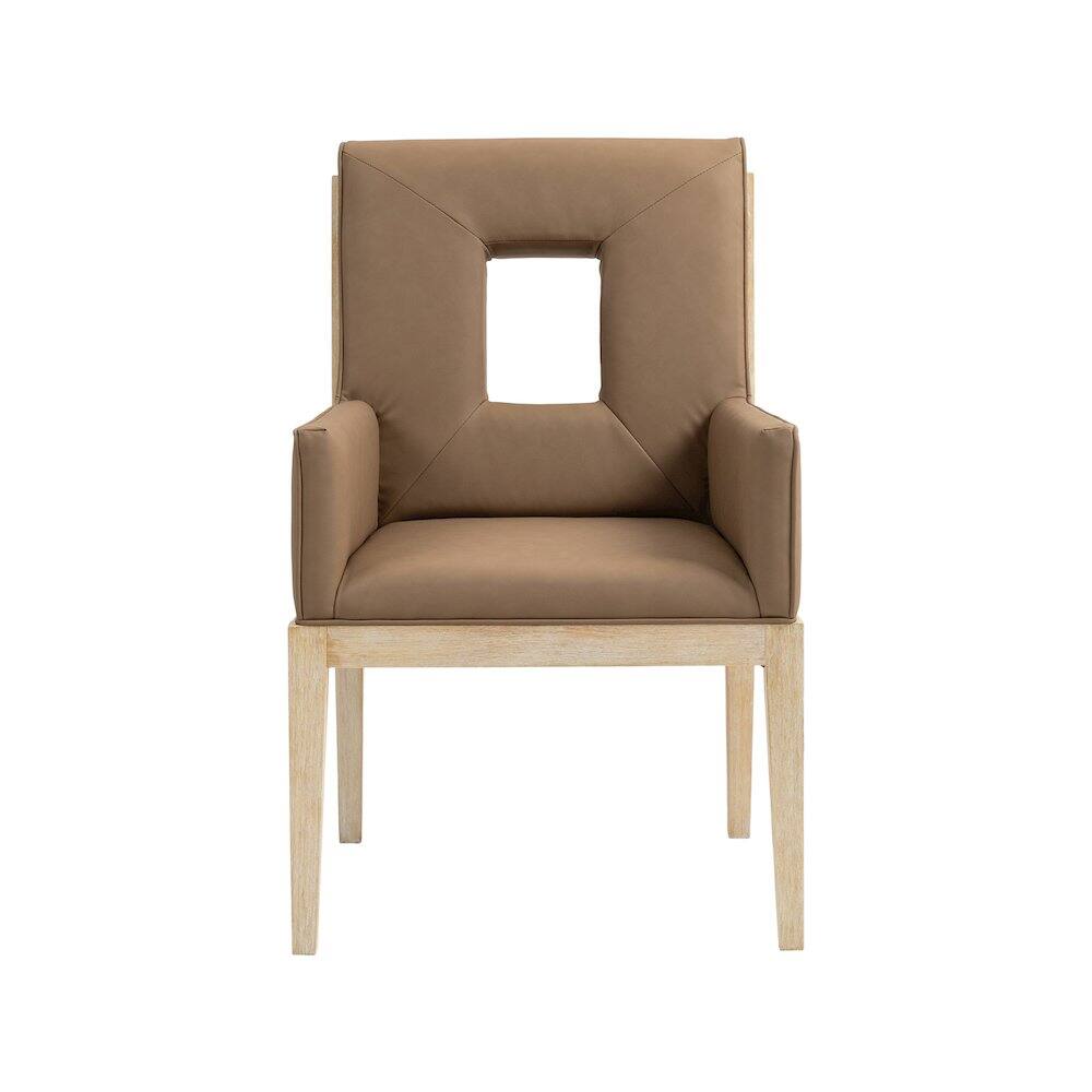 Alt View 2. Meridian Furniture - Gwendolyn Brown Vegan Leather Dining Arm Chair - Brown.