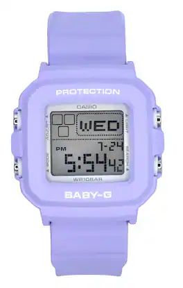 Casio - Baby-G Plus Digital 30th Anniversary Purple Resin Strap Quartz BGD-10K-6 100M Women's Watch With Special Holder - White