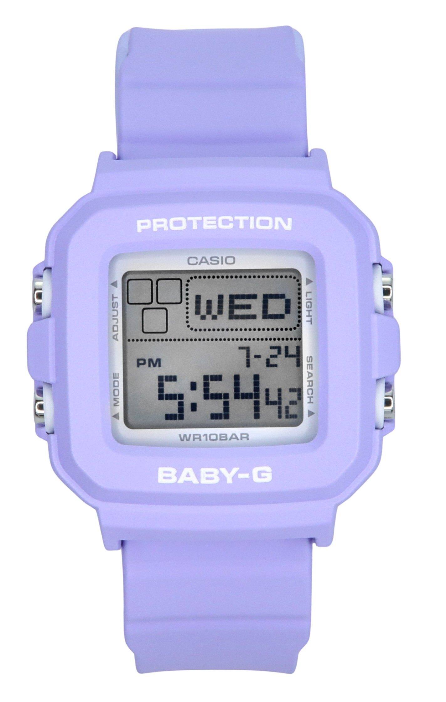 Casio - Baby-G Plus Digital 30th Anniversary Purple Resin Strap Quartz BGD-10K-6 100M Women's Watch With Special Holder - White