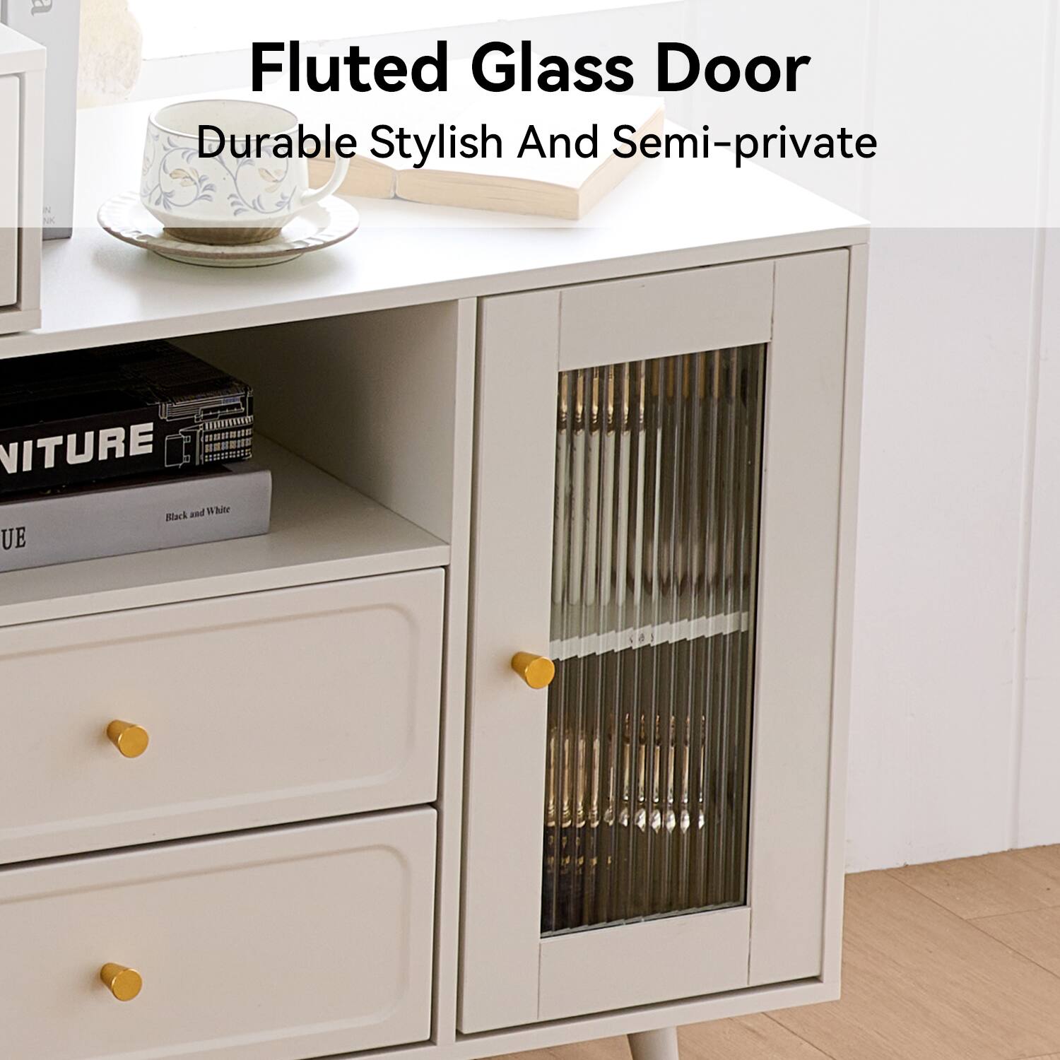Fluted Glass Door  
Durable Stylish And Semi-private