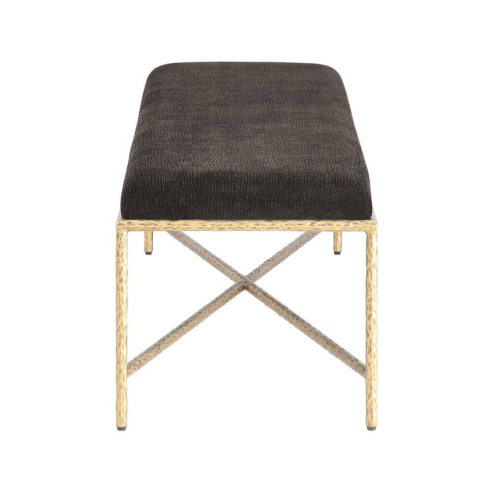 Alt View 3. Meridian Furniture - Valley Brown Chenille Fabric Bench - Brown.