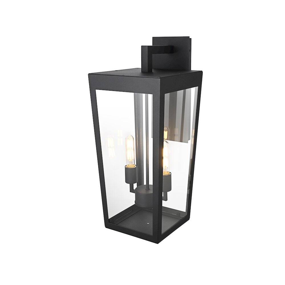 Angle. Elegant Lighting - William 10 Inch Outdoor Wall Sconce In Black - Black.