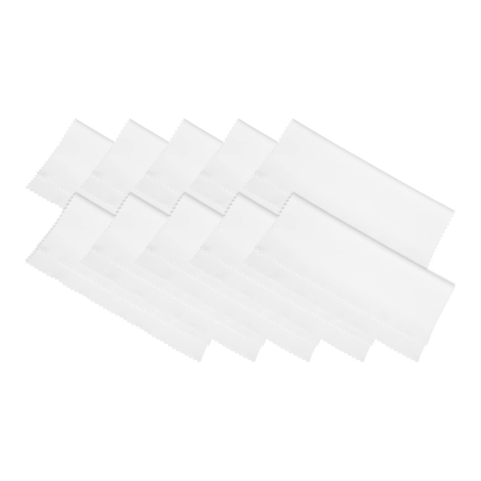 Unique Bargains - Eyeglass Microfiber Cleaning Cloth 6"x6", 10pcs Soft Wipe for Lens, Eyeglasses, Screens in Individual Vinyl Pouch - White