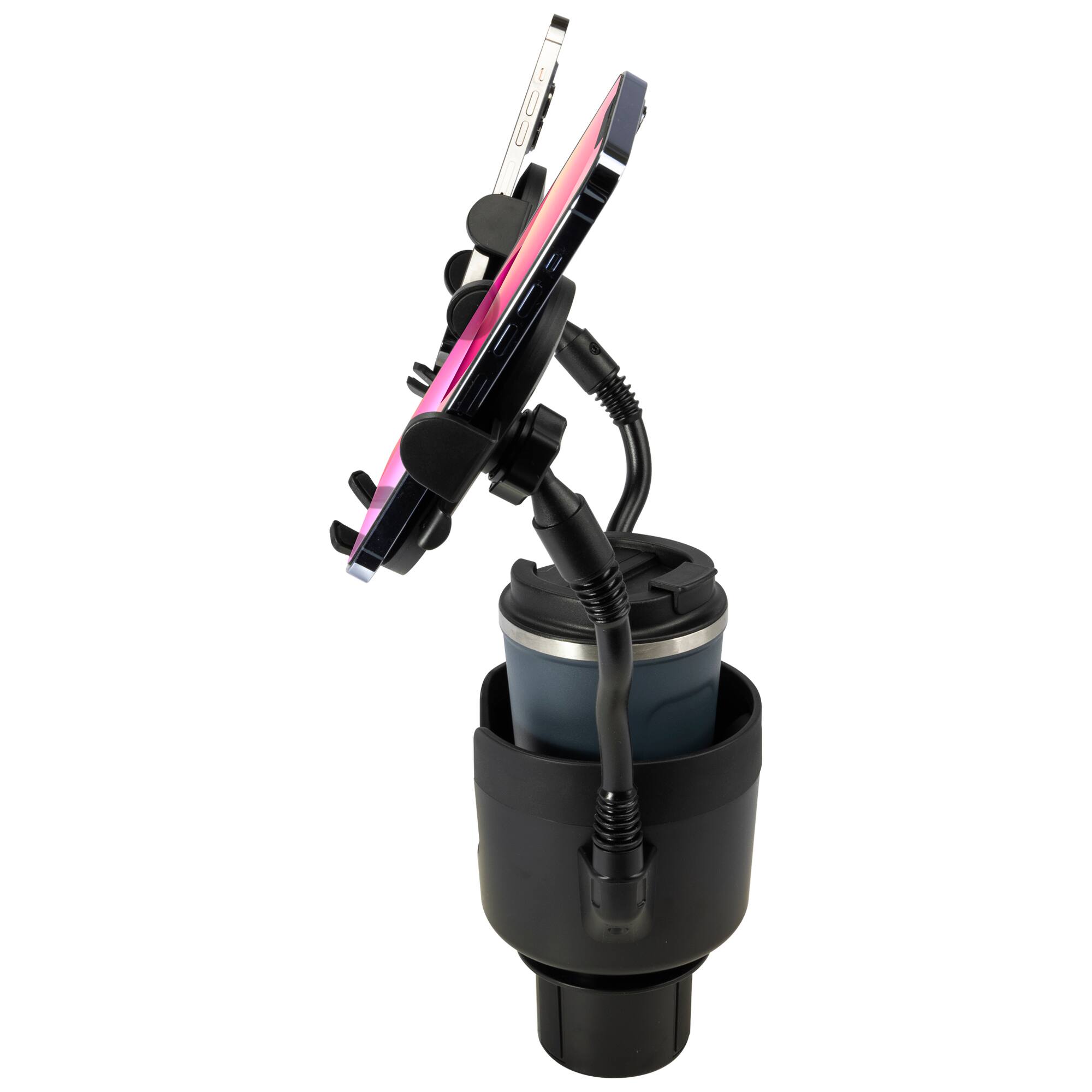 Alt View 2. iLive - iLive Handsfree Duo Deluxe Cup Holder with Dual Mobile Phone Holder, IA063 - Black.