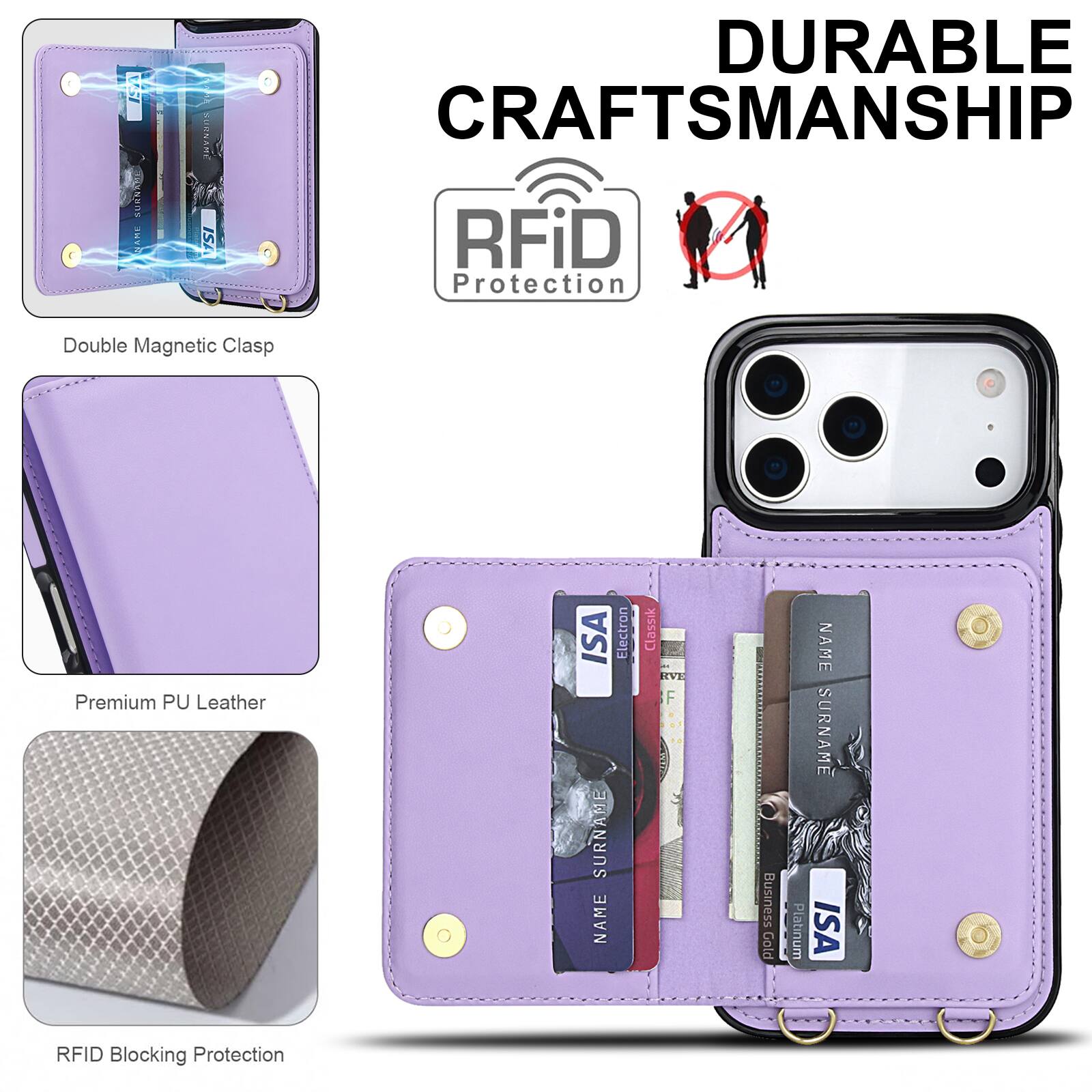 DURABLE CRAFTSMANSHIP

RFID Protection

Double Magnetic Clasp

Premium PU Leather

RFID Blocking Protection

ISA Electron

NAME SURNAME

Classik RVE Business Gold

Platinum ISA RFID Blocking Protection