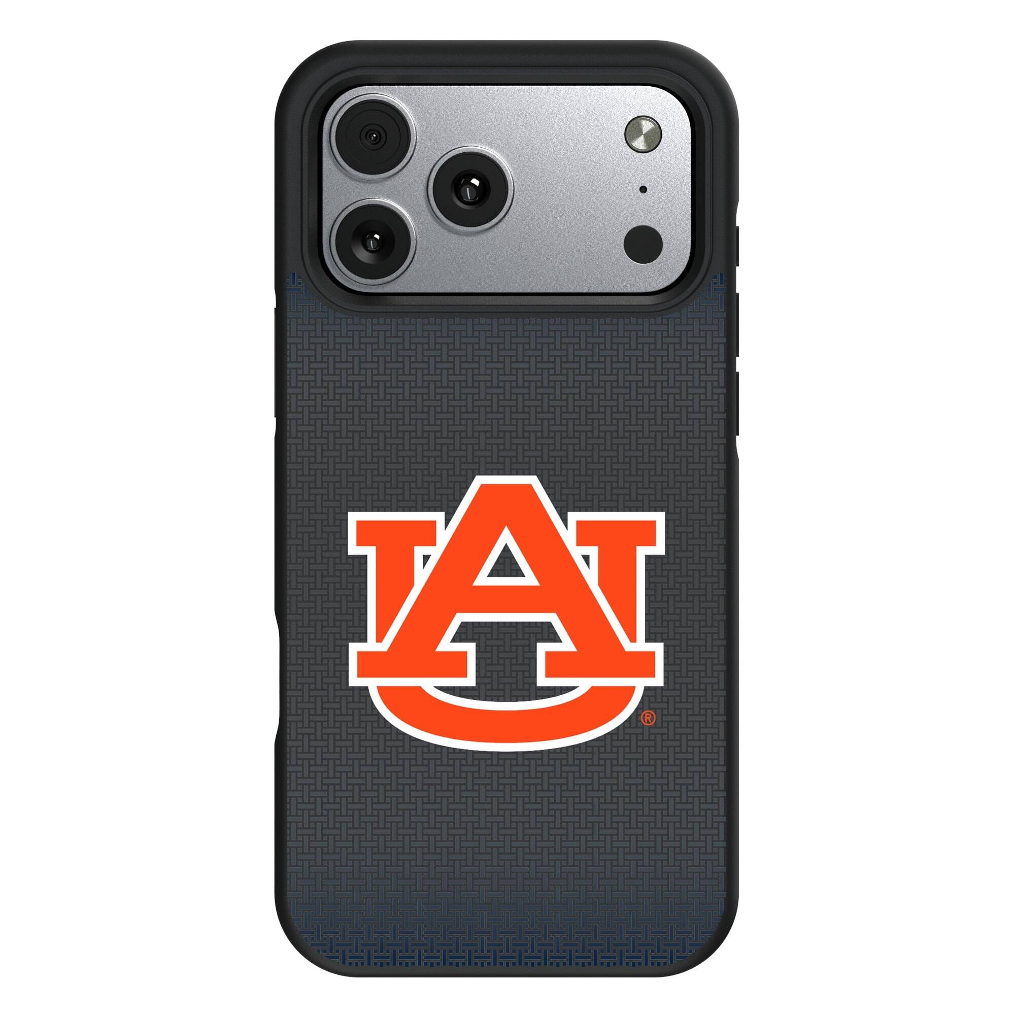 Front. Keyscaper - Auburn Tigers Linen Logo iPhone Bump Case - 14 Pro - Black.