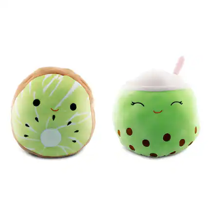 Front. Kellytoy - Squishmallows Flip-A-Mallow 12 Inch Plush | Kachina Kiwi & Sevda Boba - Green.