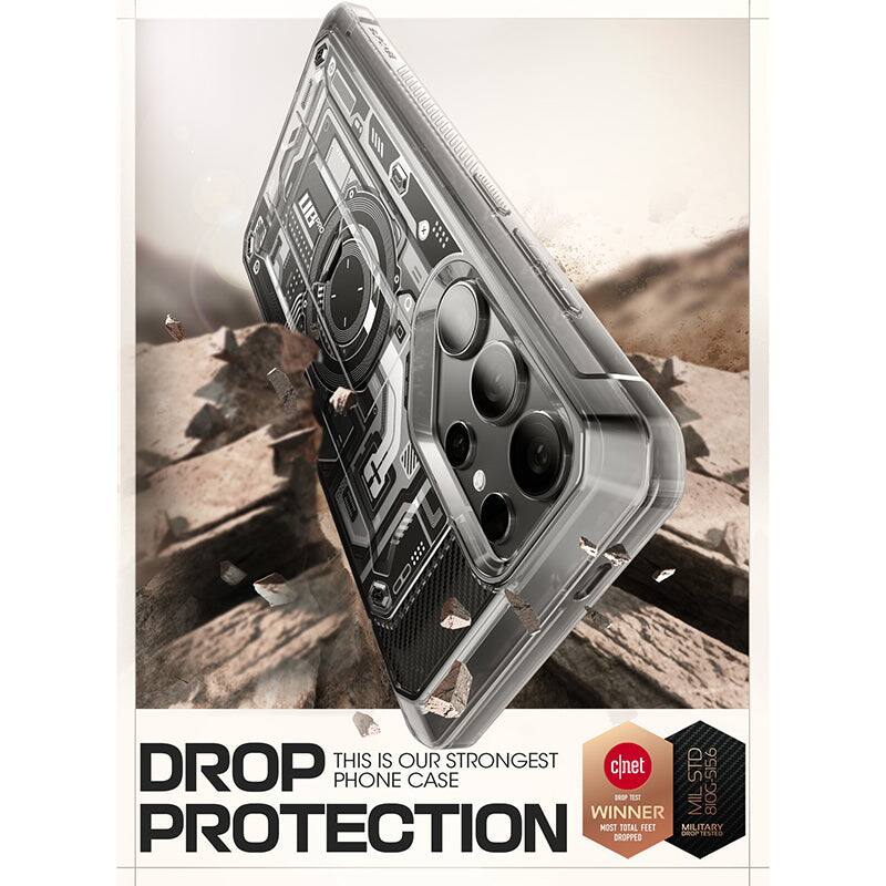 DROP PROTECTION  
THIS IS OUR STRONGEST PHONE CASE  

cnet  
WINNER  
MOST TOTAL FEET DROPPED  

MIL-STD-810G  
MILITARY DROP TESTED