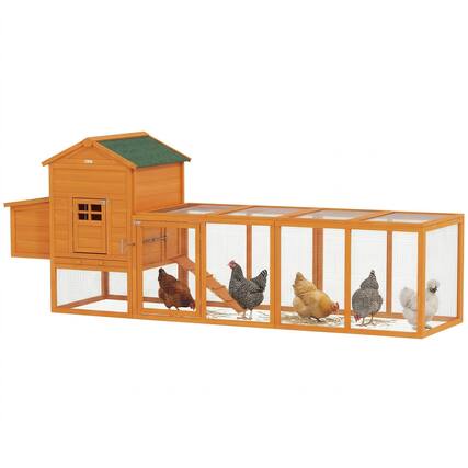 Front. Pawhut - Large Run Included Chicken Coop with Removable Tray.