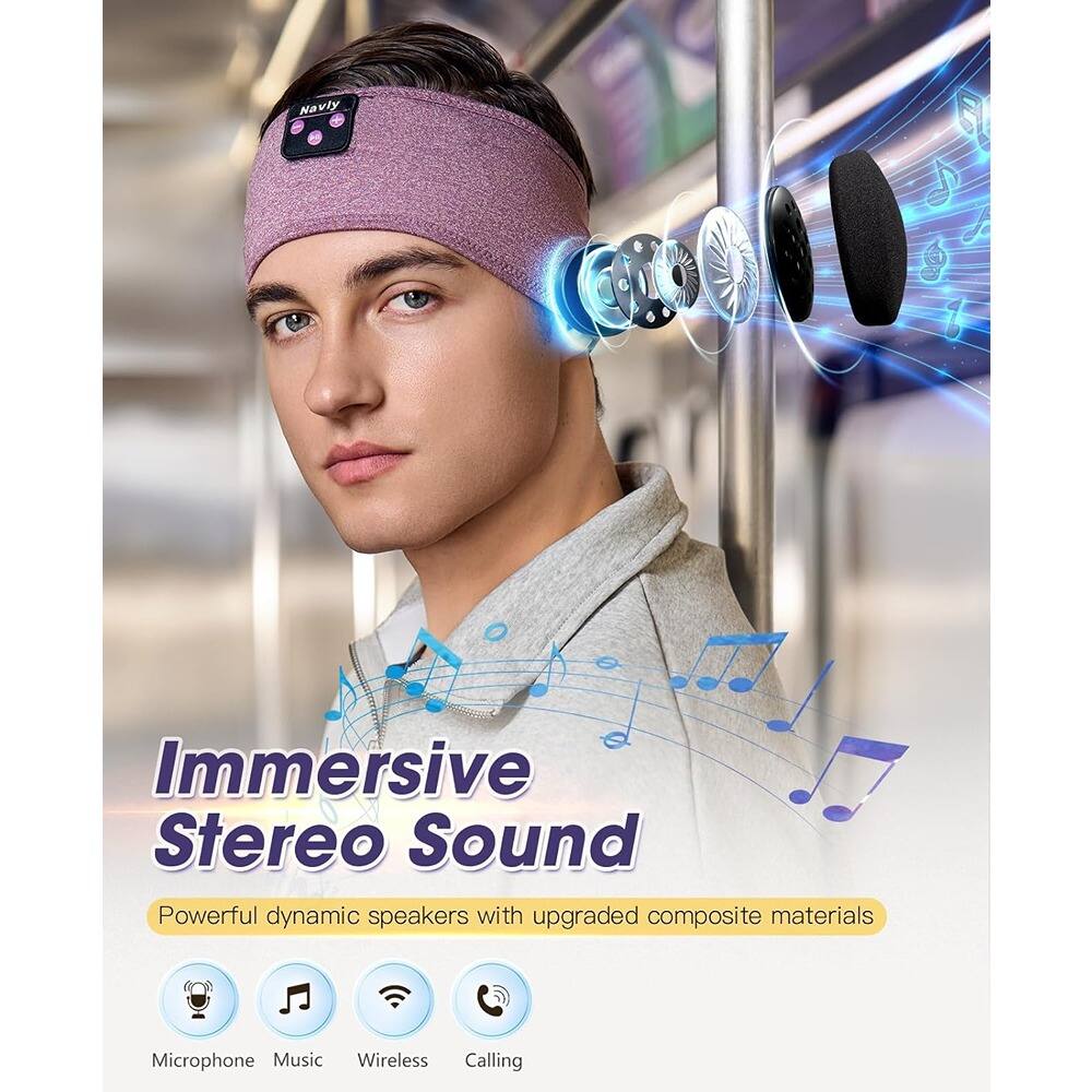 Immersive Stereo Sound  
Powerful dynamic speakers with upgraded composite materials  

Microphone  
Music  
Wireless  
Calling