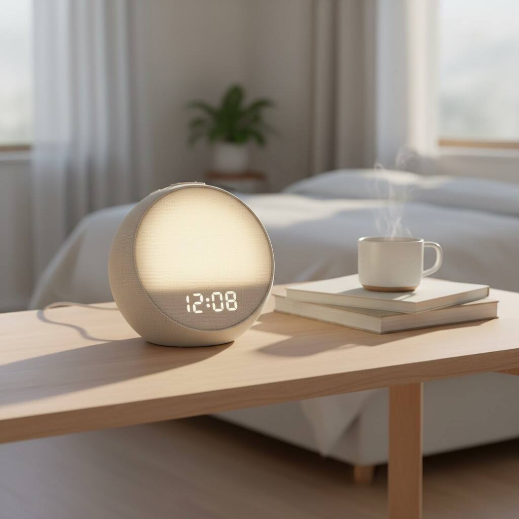 Alt View 1. Dazzed Corner - Sunrise Alarm Clock with Wake-Up Light & White Noise, Compact, Putty - Putty.