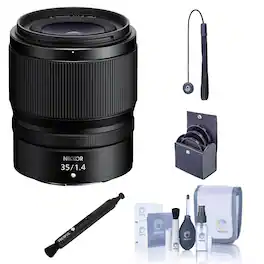 Nikon - NIKKOR Z 35mm f/1.4 Lens, Bundle with 62mm Filter Kit, Lens Pen Lens Cleaner, Cleaning Kit and Lens Cap Tether
