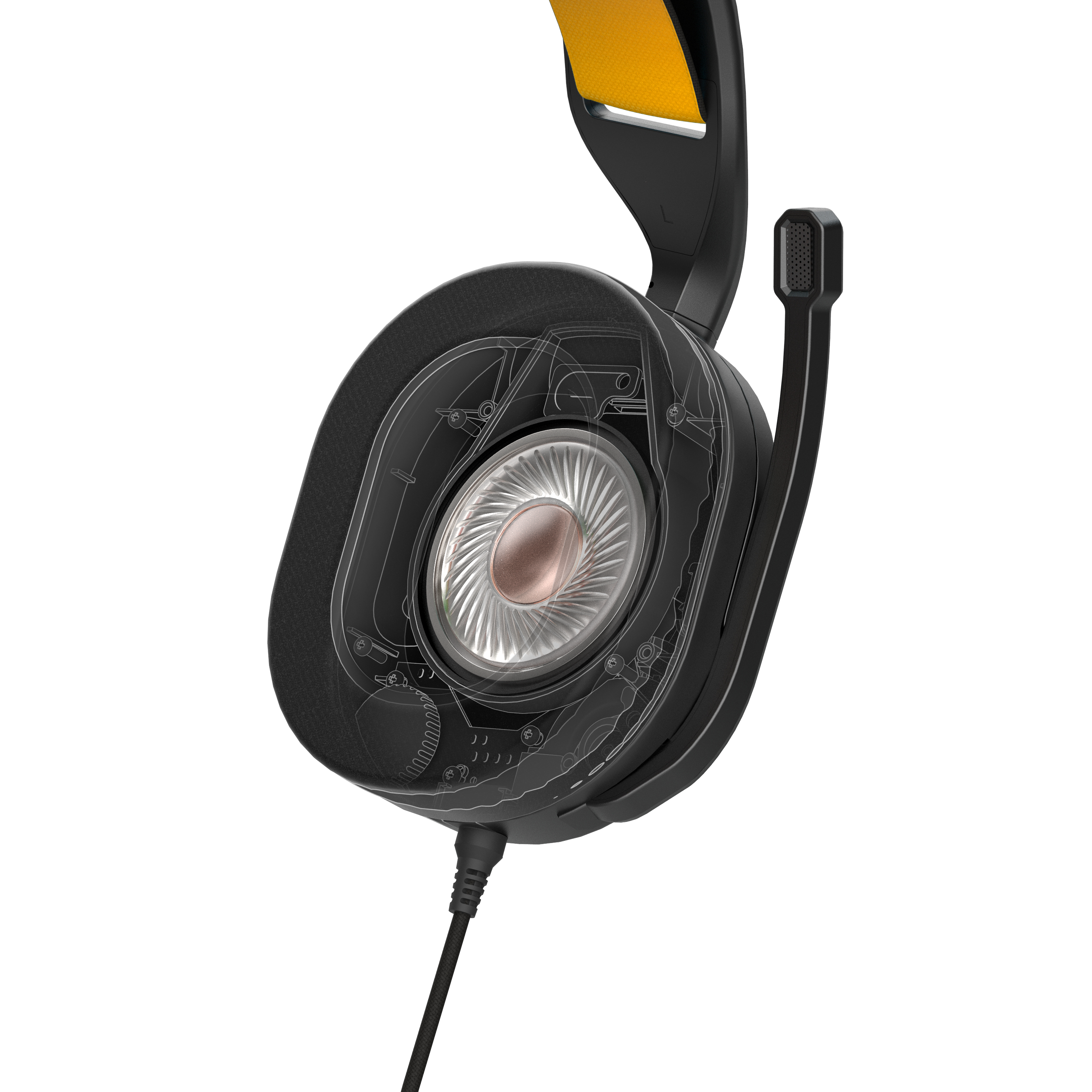Angle. JLab - Nightfall Wired Gaming Over The Ear Headset - Black.