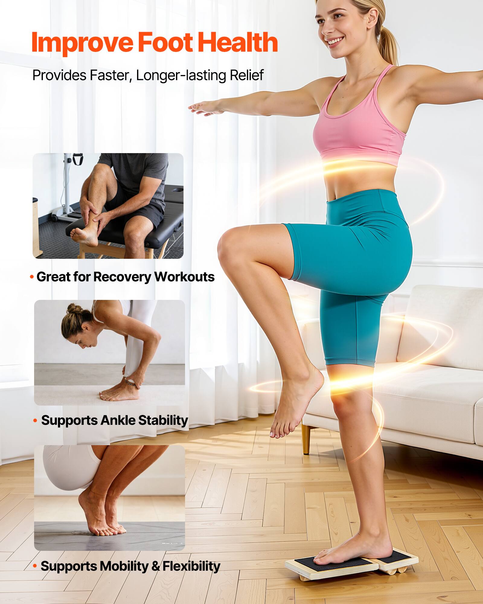 Improve Foot Health  
Provides Faster, Longer-lasting Relief  

- Great for Recovery Workouts  
- Supports Ankle Stability  
- Supports Mobility & Flexibility