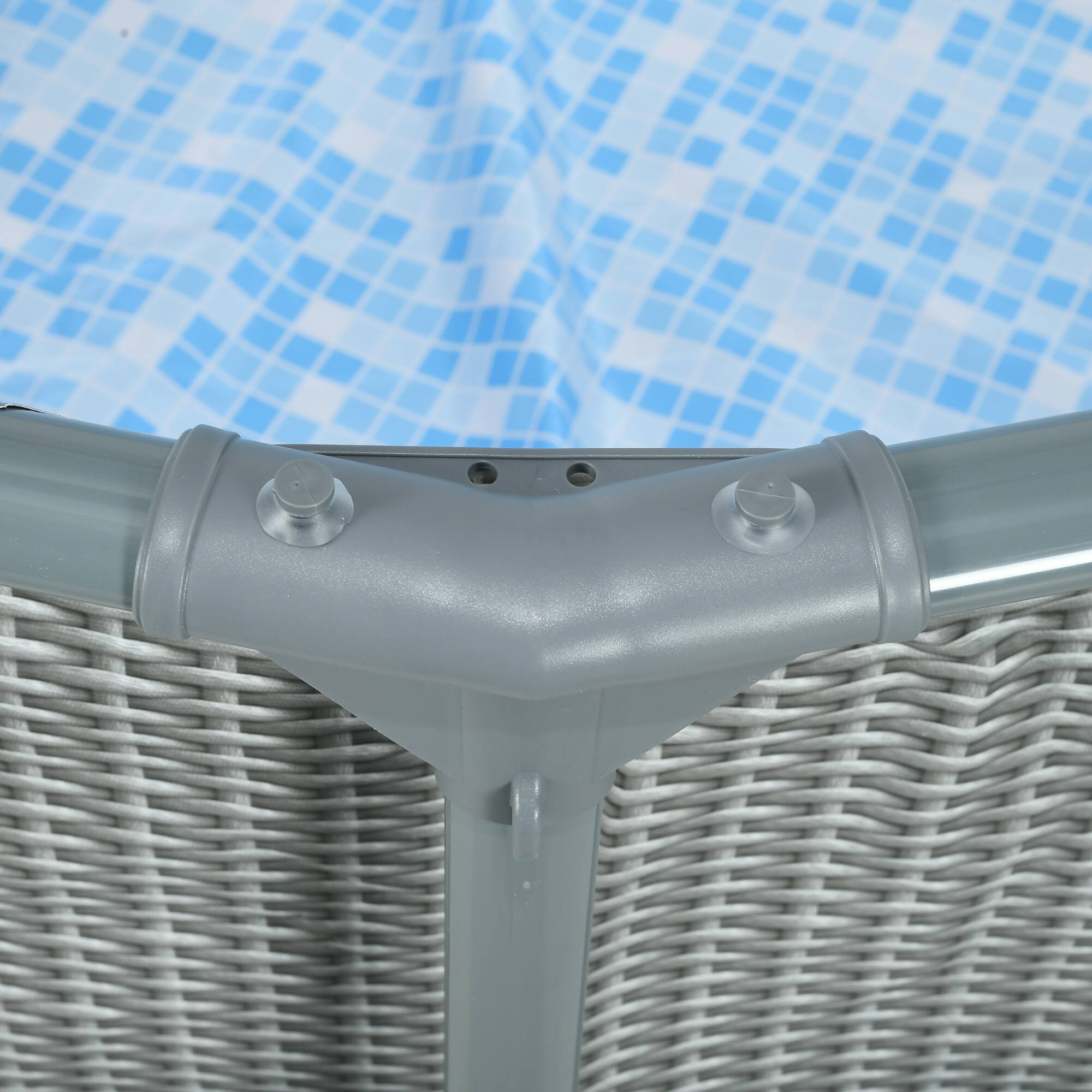 Alt View 7. Outsunny - 14' x 33" Round Above Ground Swimming Pool, Steel Frame Pool with Cartridge Filter Pump and Repair Patch - Gray.