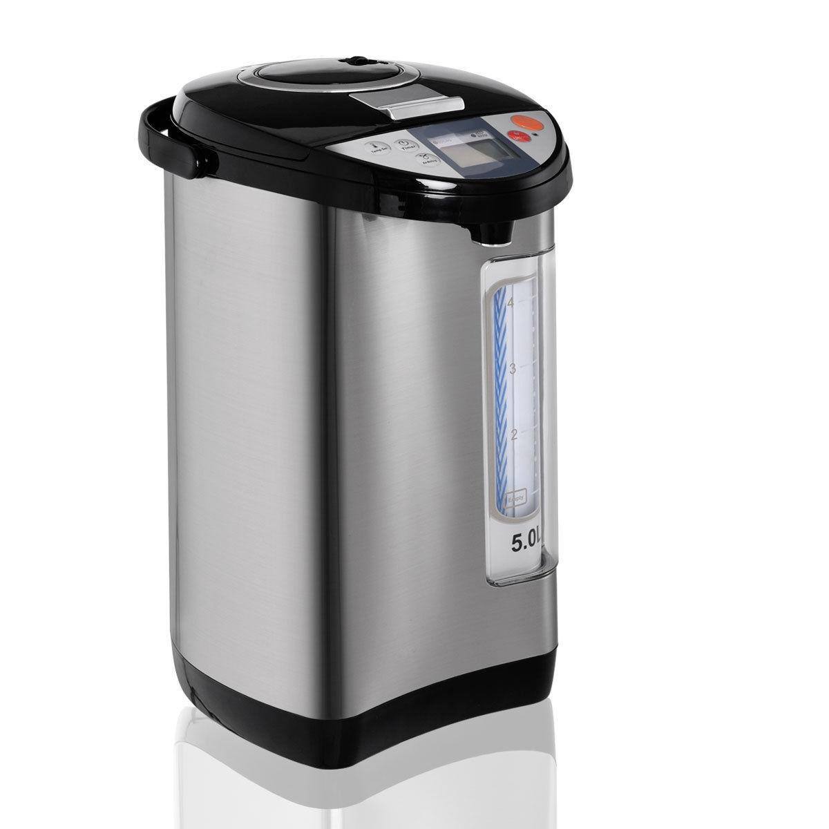 Angle. Sugift - 5-liter Electric LCD Water Boiler and Warmer - Silver.