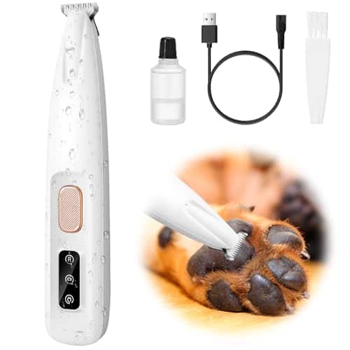 Vulpecula Spade - Dog Paw Trimmer, Upgraded 18mm-Blade Electric Dog Clippers for Groomming-with Led Display, Waterproof Pet Micro