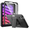 Front. DTTO - Shockproof Case for iPad mini 7 (A17 Pro) 2024 / iPad mini 6 2021 8.3 Inch, Built-in Screen Protector and Pencil Holder - Gray.