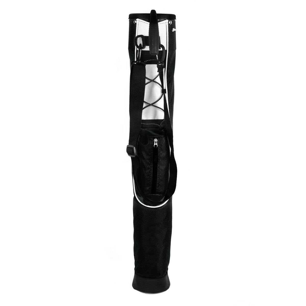 Left. MAGICAL RUBS - Ultra-Light 2-Way Stand Carry Golf Bag 32", 1.95 lb, 6-Club Divider - Slate Grey.