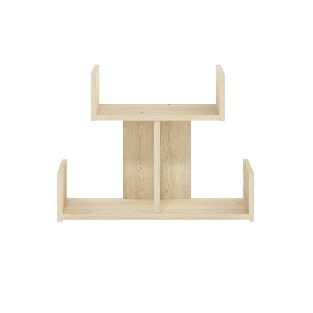 Back. FurniFact - Wooden Desktop Bookshelf Storage Organizer - Bauhaus Oak.