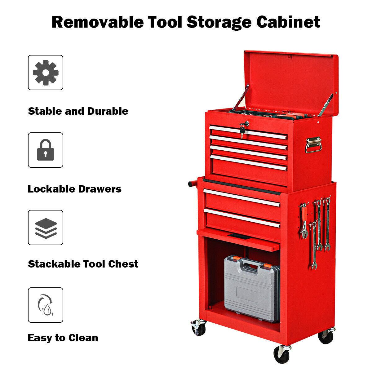 Removable Tool Storage Cabinet

- Stable and Durable
- Lockable Drawers
- Stackable Tool Chest
- Easy to Clean