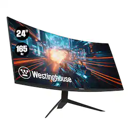Westinghouse - 24" Curved FHD Gaming Monitor, 165Hz, FreeSync, 1920x1080, DP, HDMI, Speakers - Black