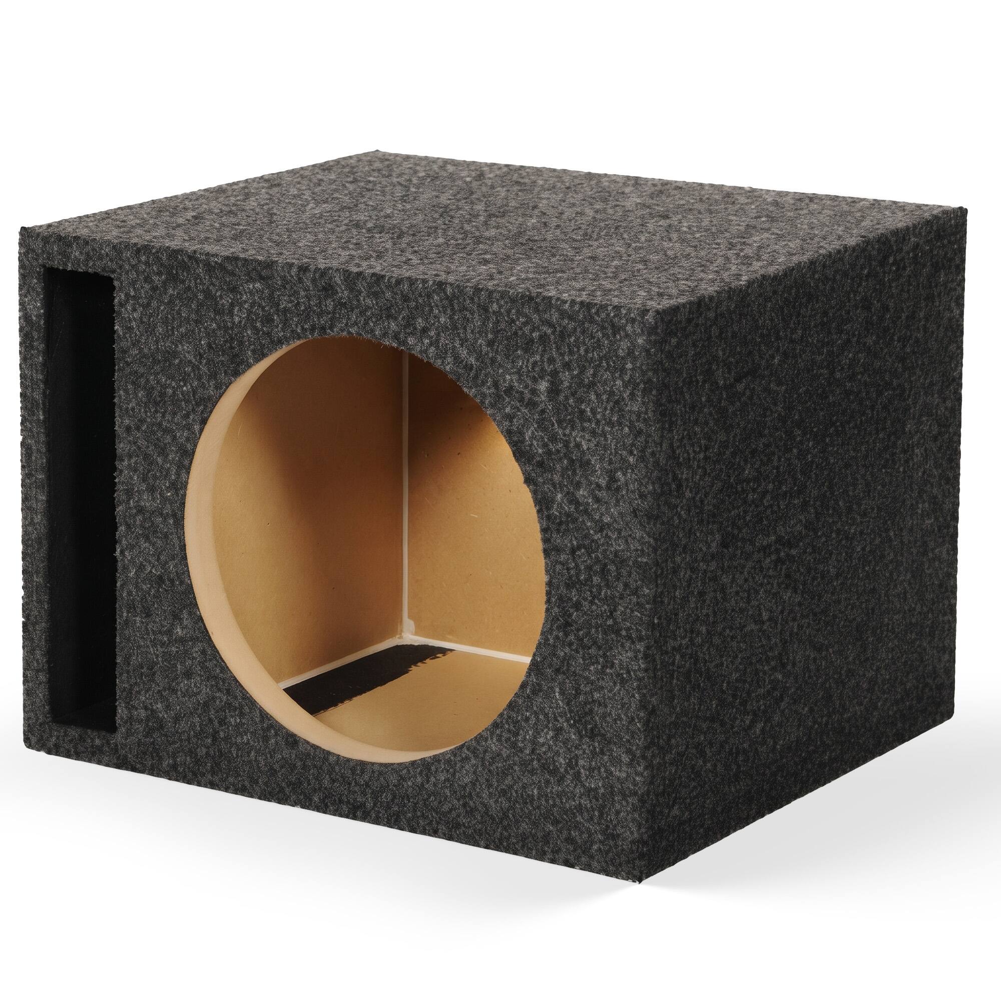 Front. QPower - QPower QBASS Vented Chamber 12" Single Audio Subwoofer Enclosure Box, Charcoal - Charcoal Gray.