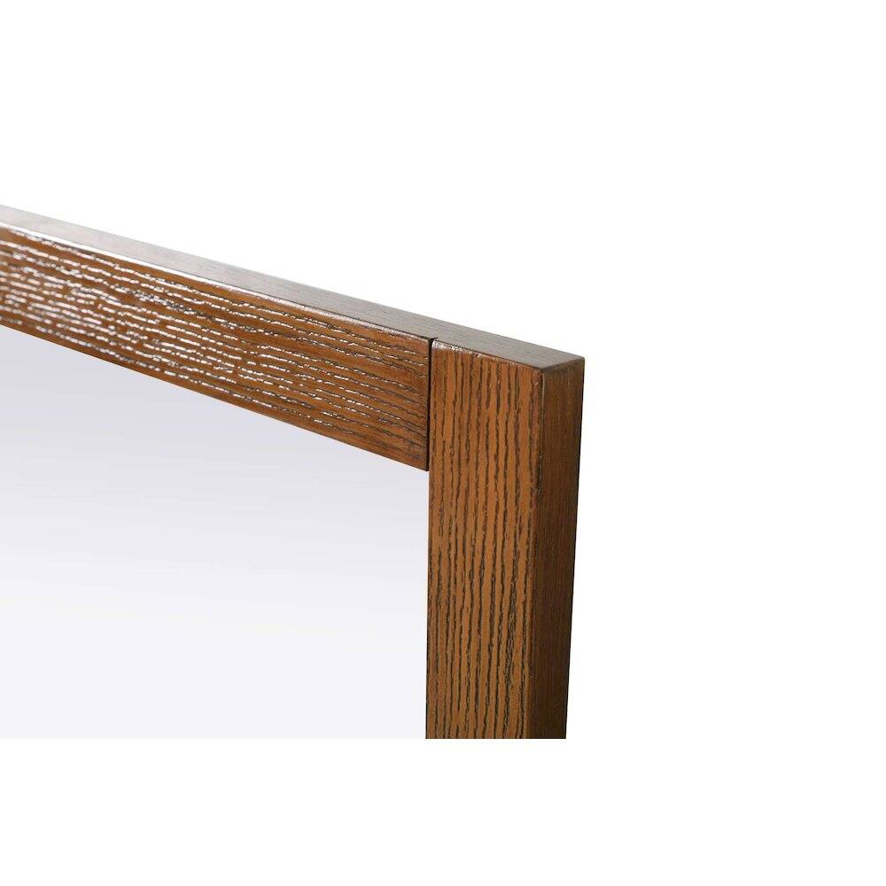 Left. Elegant Kitchen and Bath - Noah Wooden Square Mirror 36 x 36 in Brandy Walnut - Brandy Walnut.