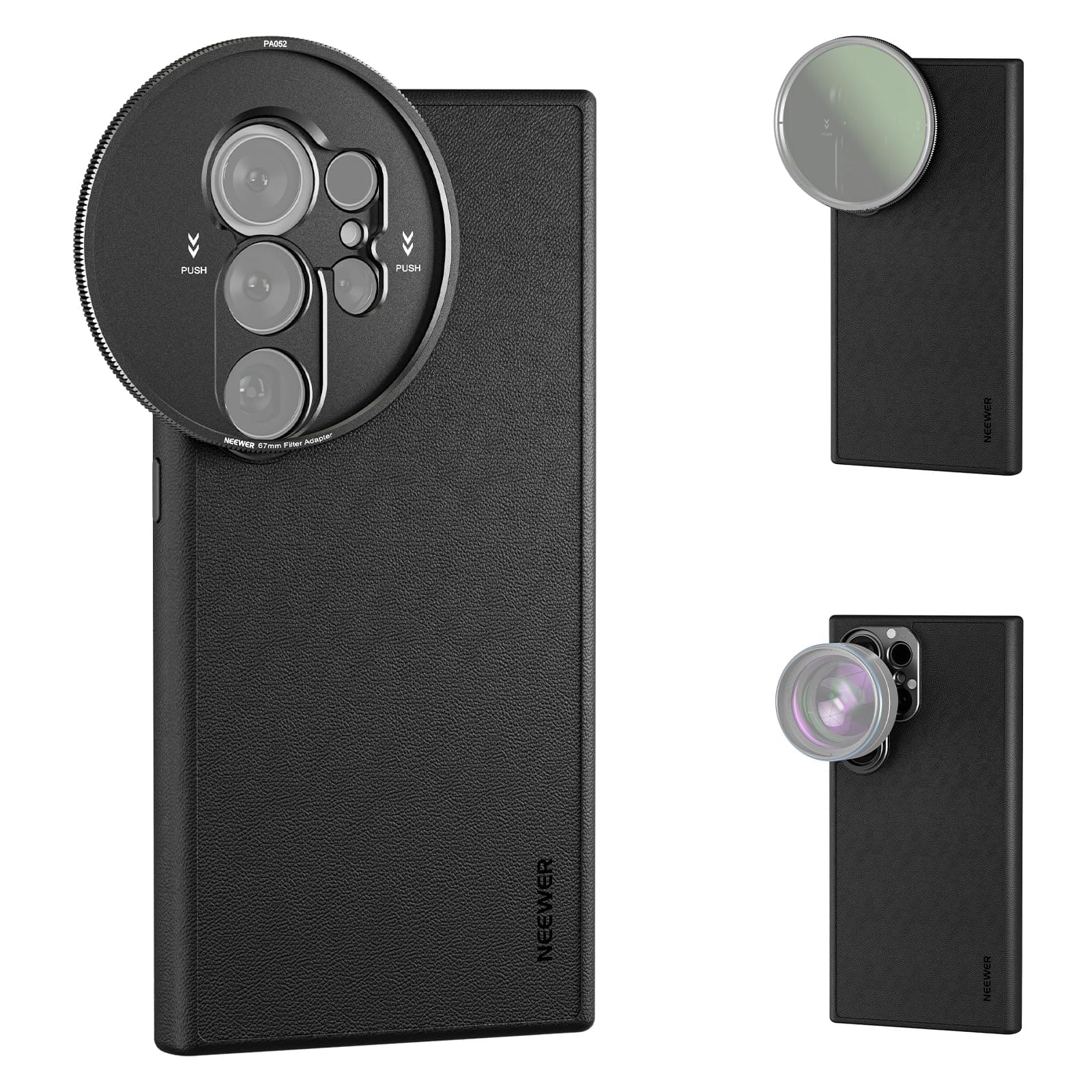 Neewer - Samsung S24 Ultra Phone Case, 17mm Lens Mounts & 67mm Filter Thread, MagSafe, PA052 - Black