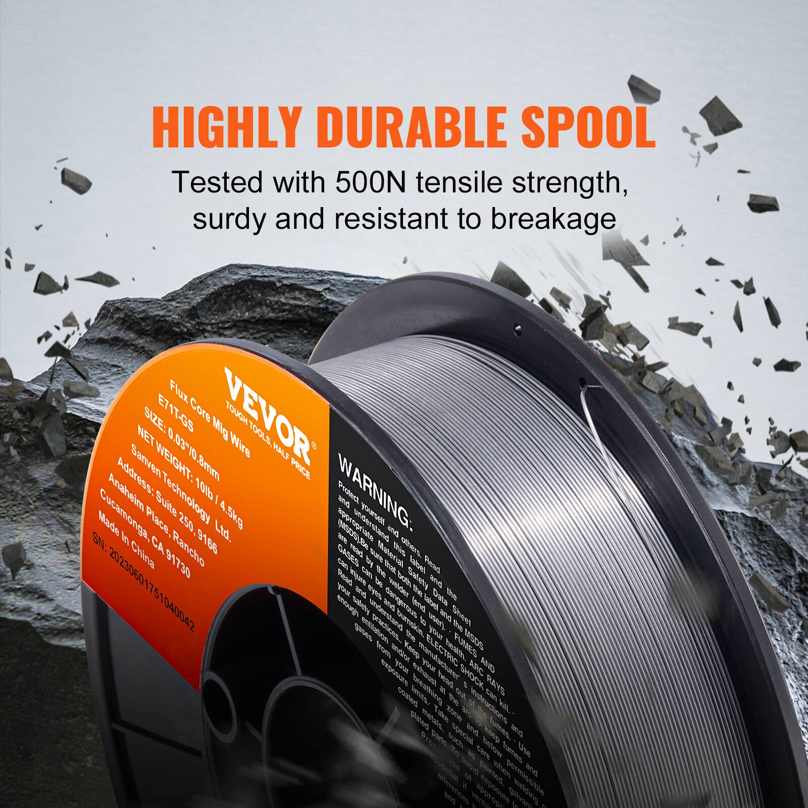VEVOR Flux Core Welding Wire, E71T GS 0.030 inch 10LBS, Gasless Mild ...