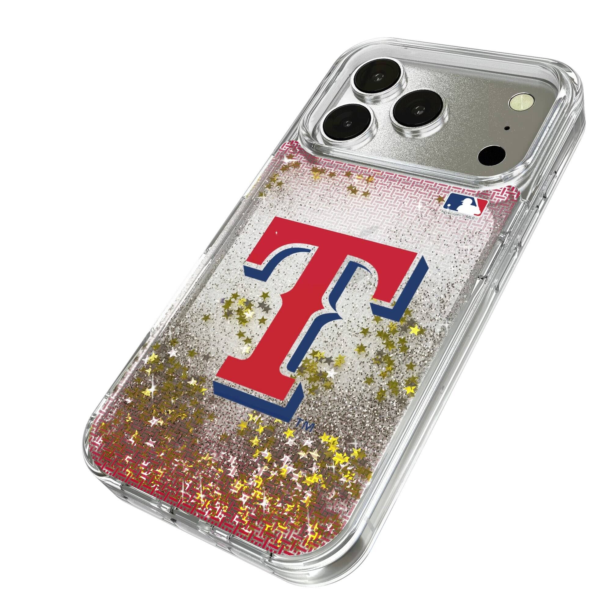 Alt View 1. Keyscaper - Texas Rangers Linen Logo iPhone Glitter Case - 13 - Multicolor.