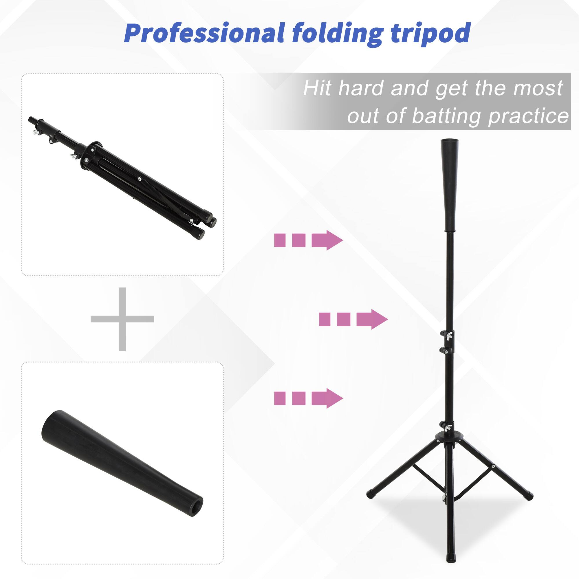 Professional folding tripod  
Hit hard and get the most out of batting practice