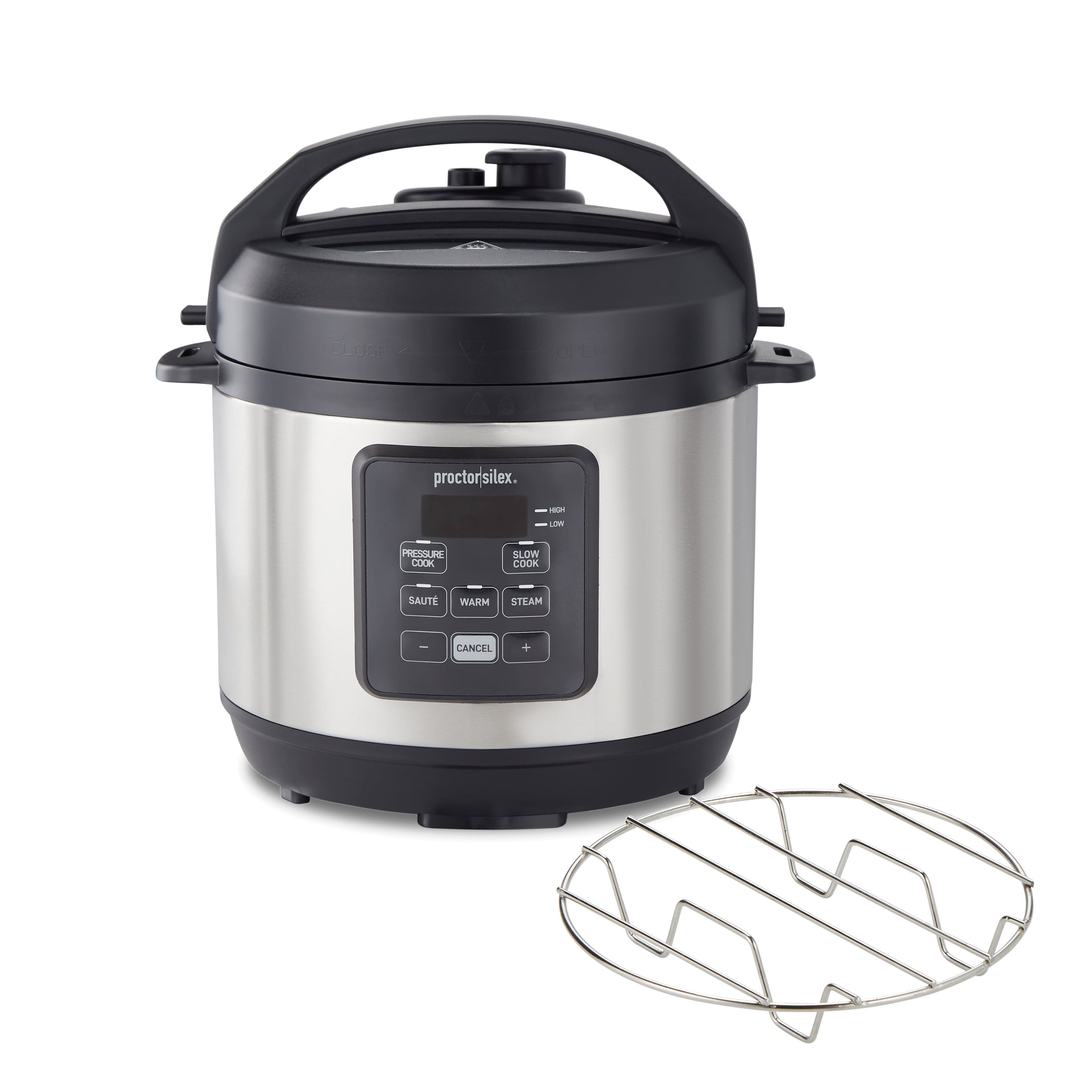 Angle. Proctor Silex - 3 Quart Simplicity Pressure Cooker - STAINLESS STEEL.
