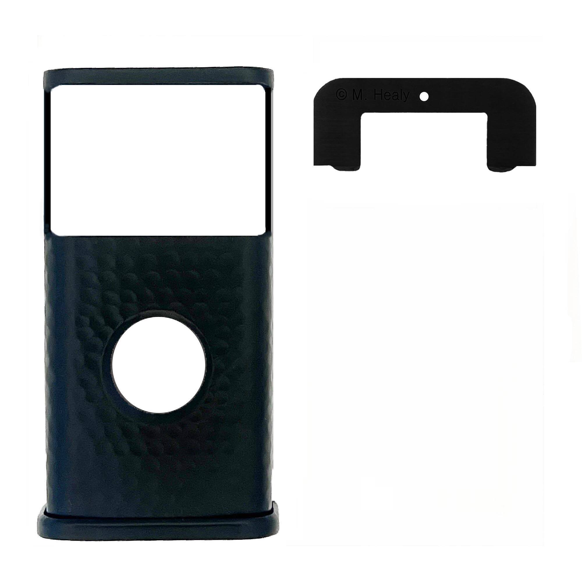 Back. Michael Healy - Hammered Video Doorbell Cover (Ring Battery Doorbell 2024 Release) - Matte Black.