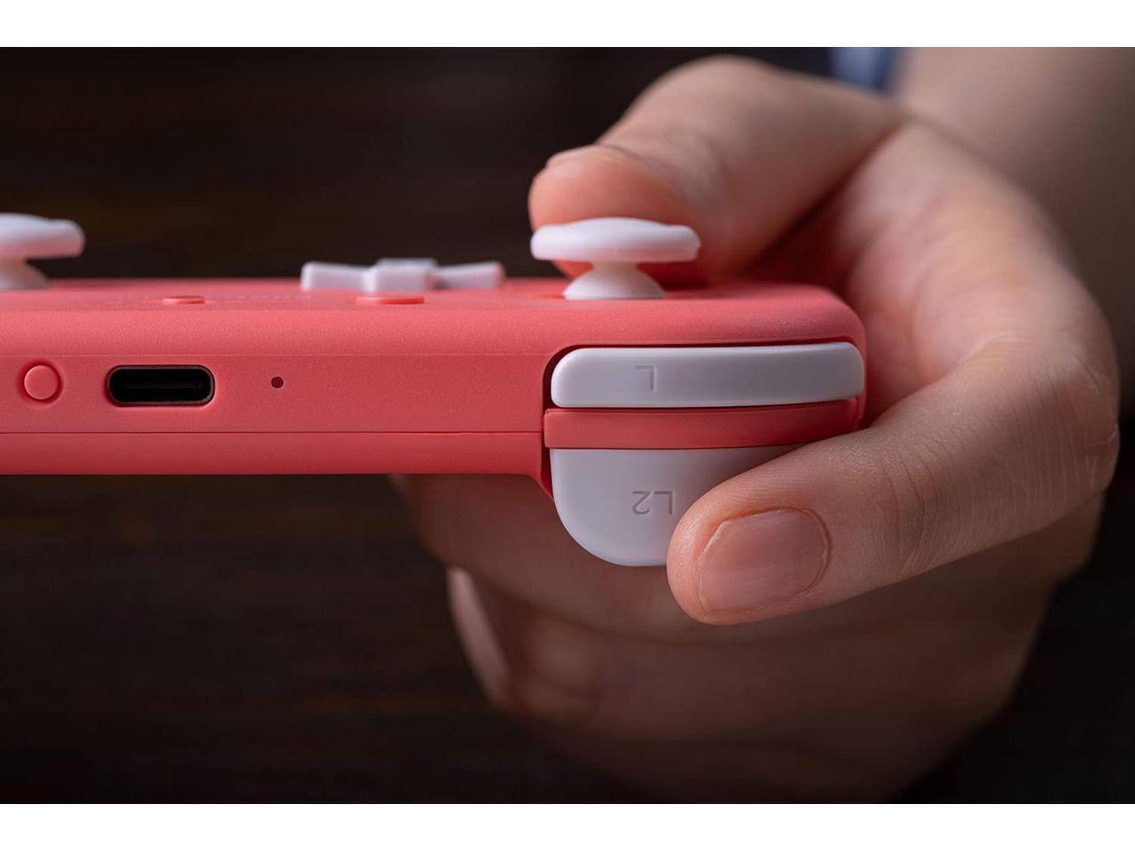 Alt View 3. 8BitDo - 8Bitdo Lite 2 Bluetooth Wireless Gamepad for Switch, Android and Raspberry Pi - Pink - Pink.