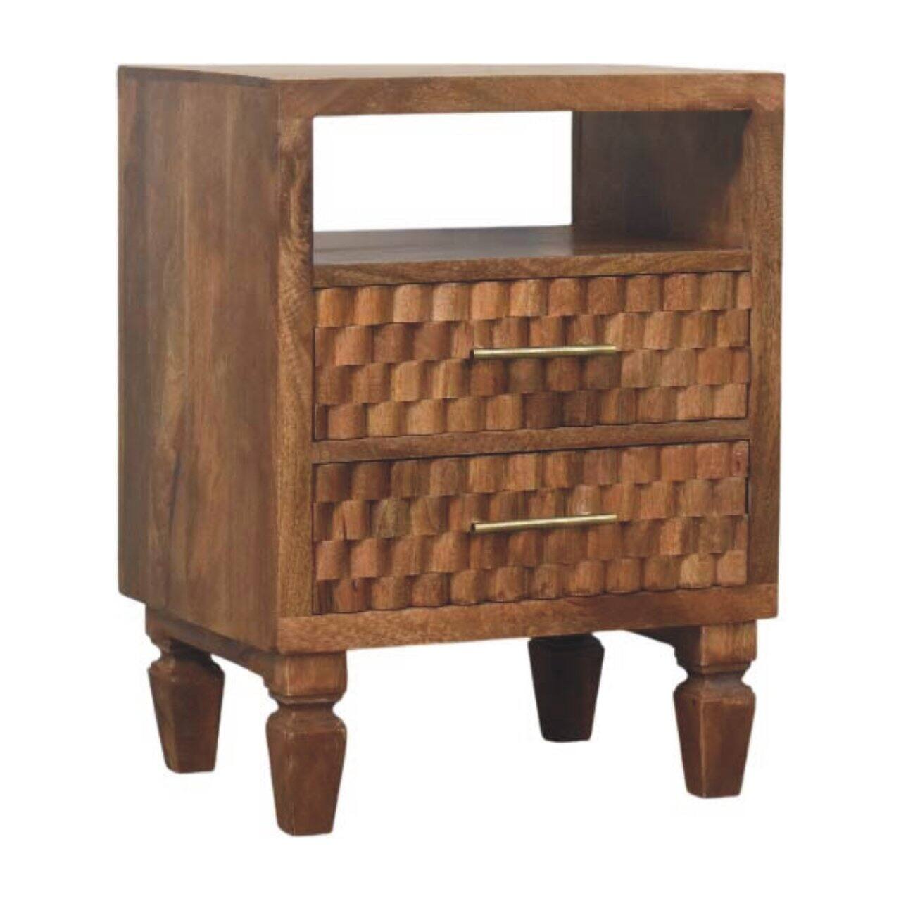 Angle. Artisan Furniture - Artisan Furniture Solid Wood Arno Bedside in Golden Teak - Brown.