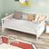 Alt View 10. Costway - Costway Full Size Daybed Frame Solid Wood Sofa Bed for Living Room Bedroom - White.