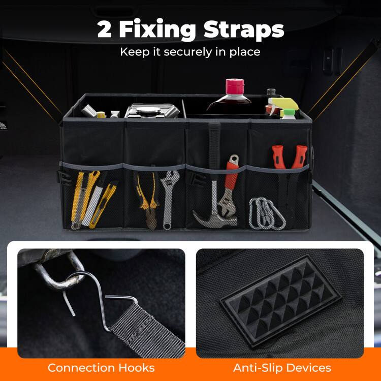 2 Fixing Straps  
Keep it securely in place  

Connection Hooks  
Anti-Slip Devices