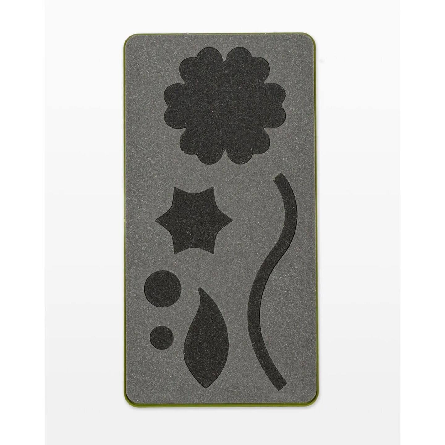 Back. AccuQuilt - AccuQuilt GO! Round Flower Die – Appliqué Flower Shapes with Stem, Leaf & Centers - Multicolor.