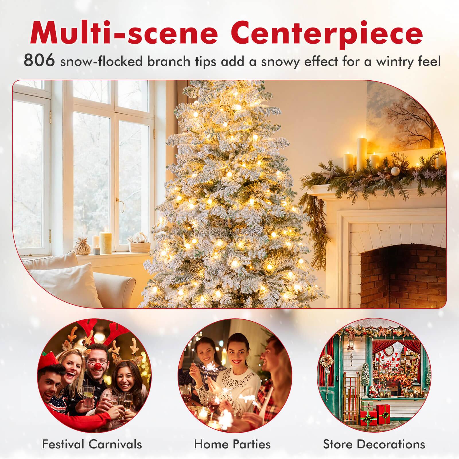 Multi-scene Centerpiece  
806 snow-flocked branch tips add a snowy effect for a wintry feel  

Festival Carnivals  
Home Parties  
Store Decorations