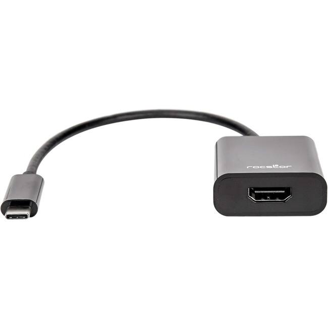 Front. Rocstor - Rocstor Premium USB-C to HDMI Adapter M/F - 6" - 4K 60Hz - 6" HDMI/USB AV/Data Transfer Cable for Projector, Chromebook - Black.