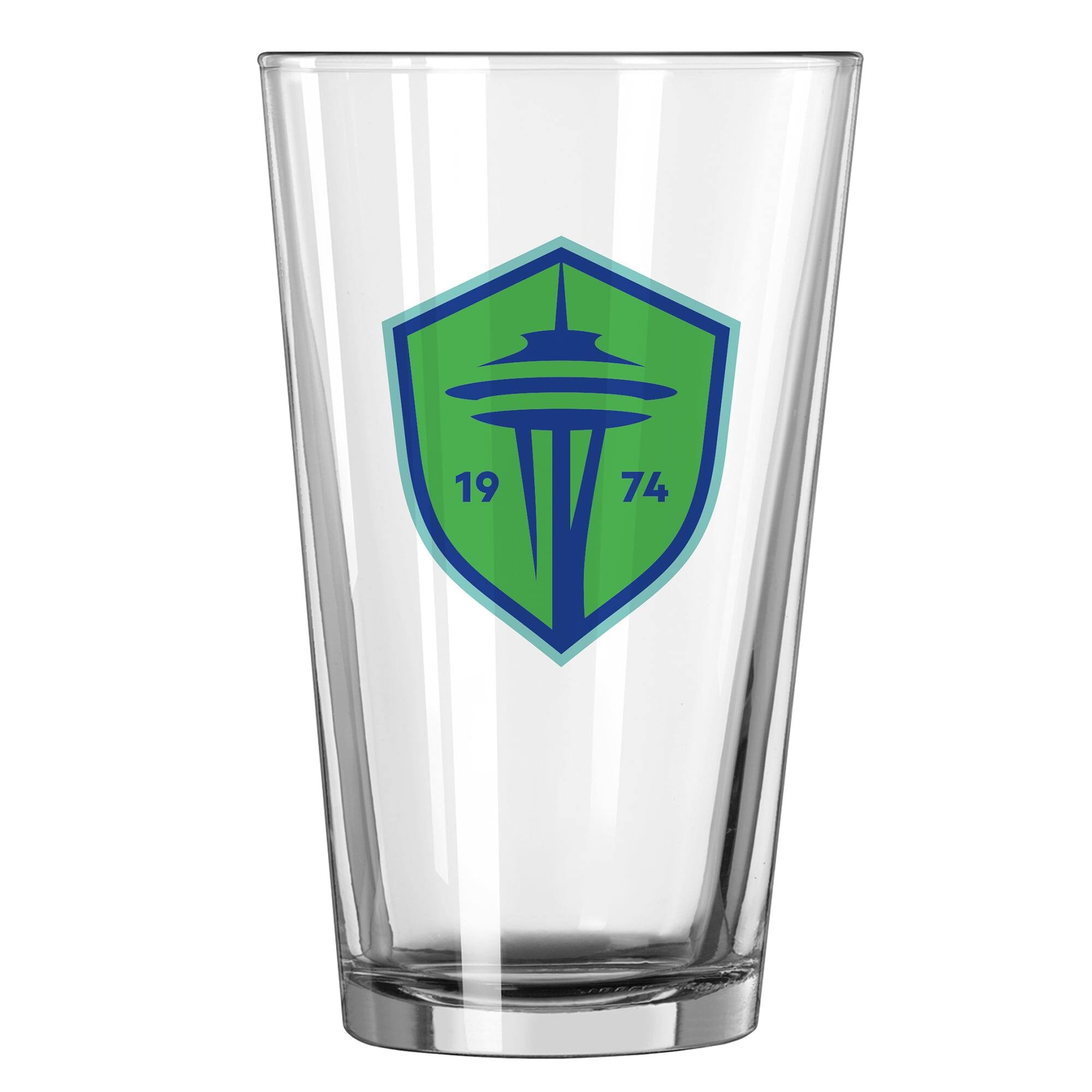 Front. Logo Brands - Seattle Sounders FC 16oz. Pint Glass - Multicolor.