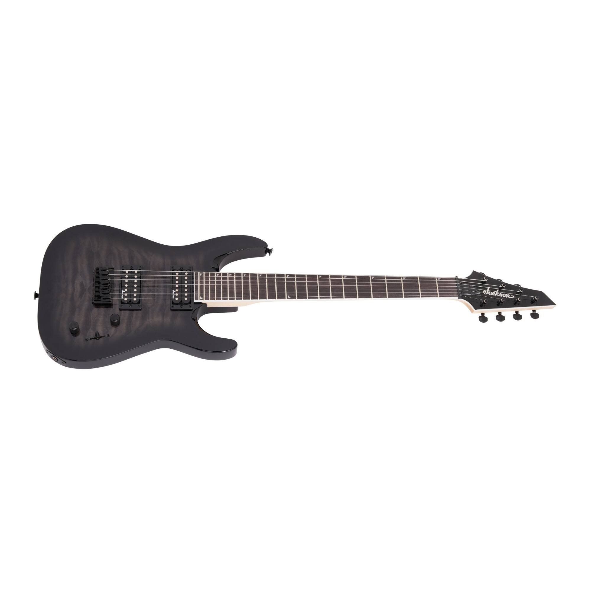 Left. Jackson - Jackson JS Series Dinky Arch Top 7-String JS22Q-7 DKA HT Electric Guitar (Black).