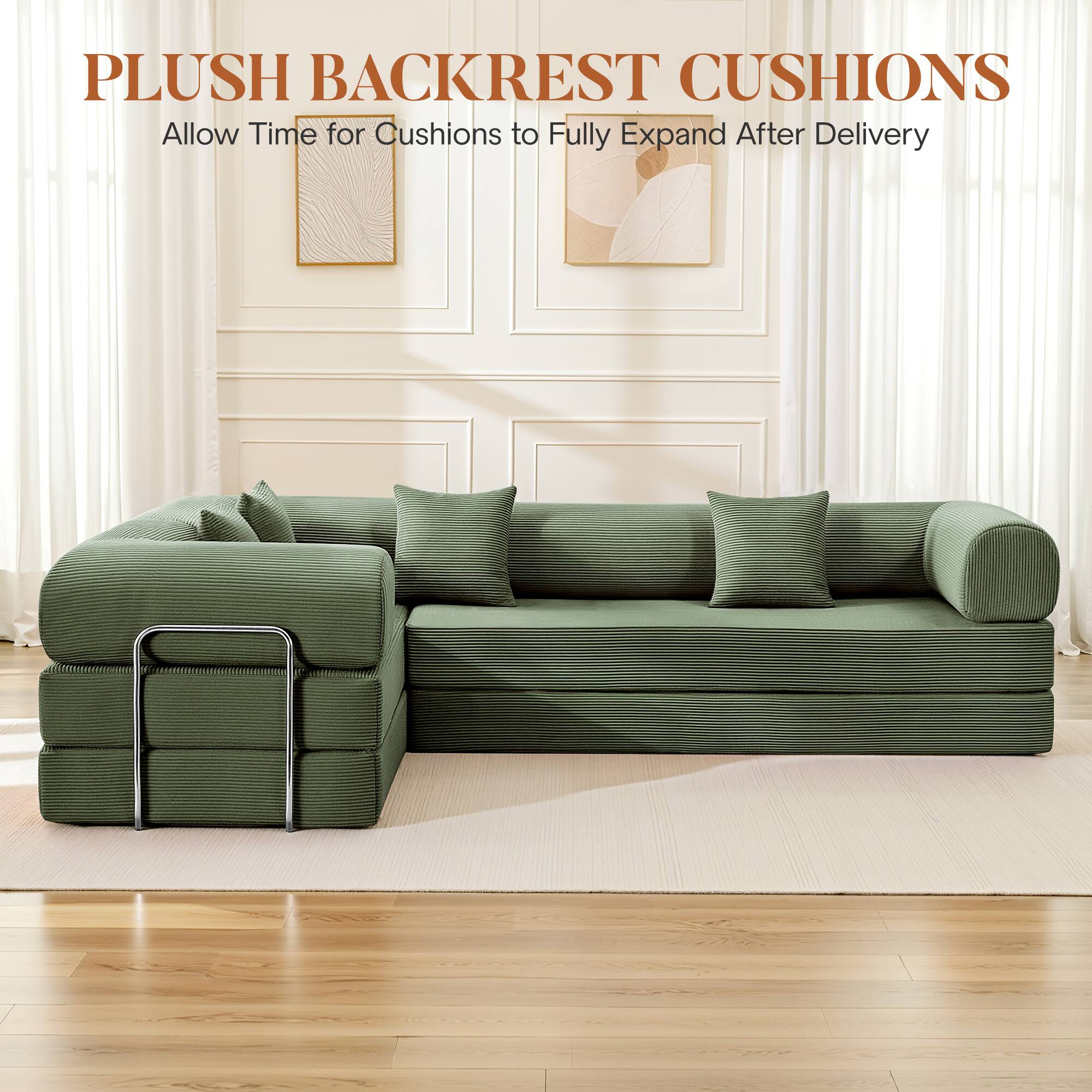 PLUSH BACKREST CUSHIONS  
Allow Time for Cushions to Fully Expand After Delivery
