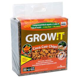 Hydrofarm - GROW!T JSCC2 Organic Coco Coir Tropical Planting Mulch Chips, 2 Cu Ft - Brown