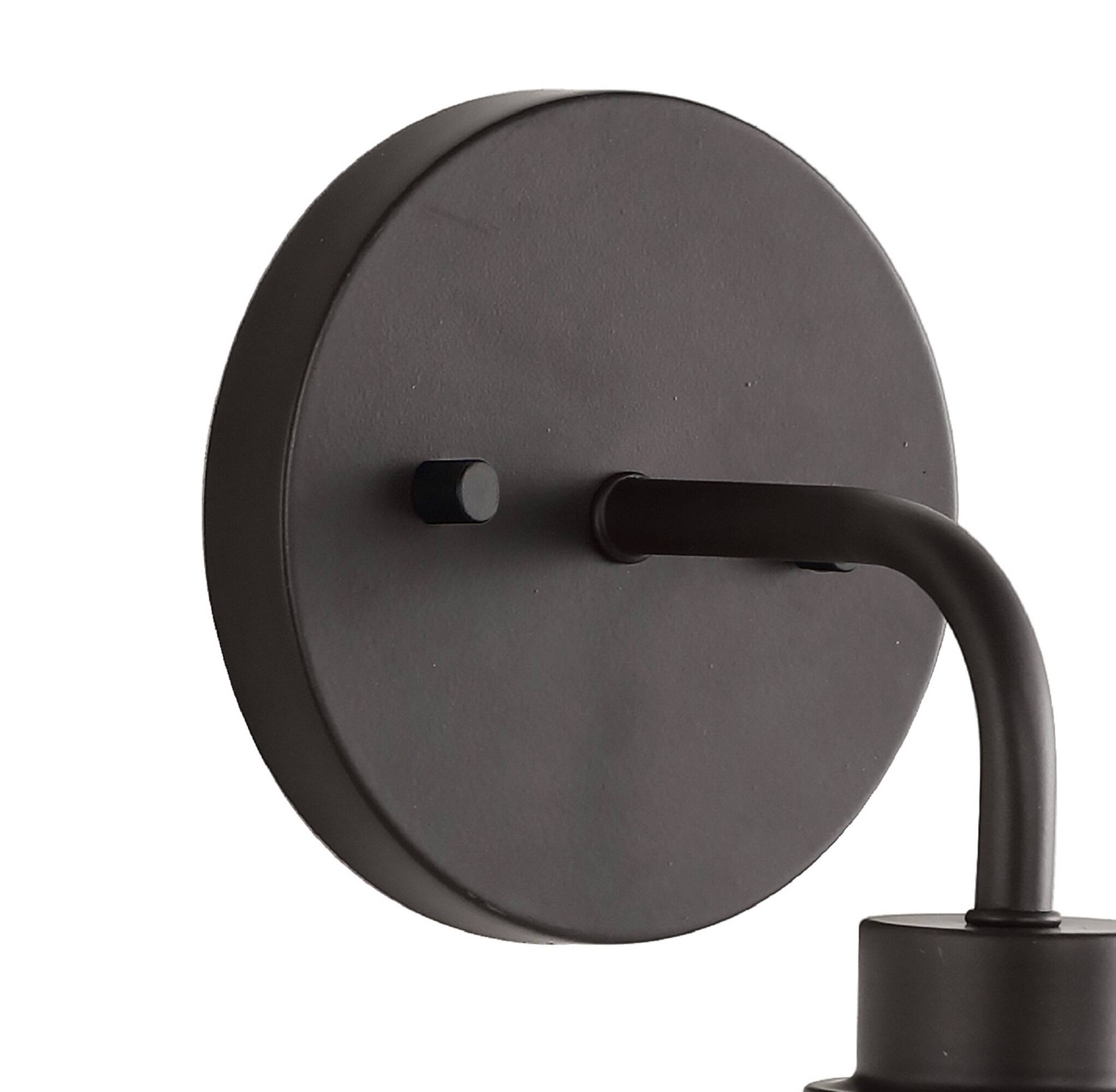Alt View 5. Jonathan Y - Sandrine 6.5" 1-Light Iron/Seeded Glass Cottage Rustic LED Vanity Light, Oil Rubbed Bronze - Oil Rubbed Bronze.