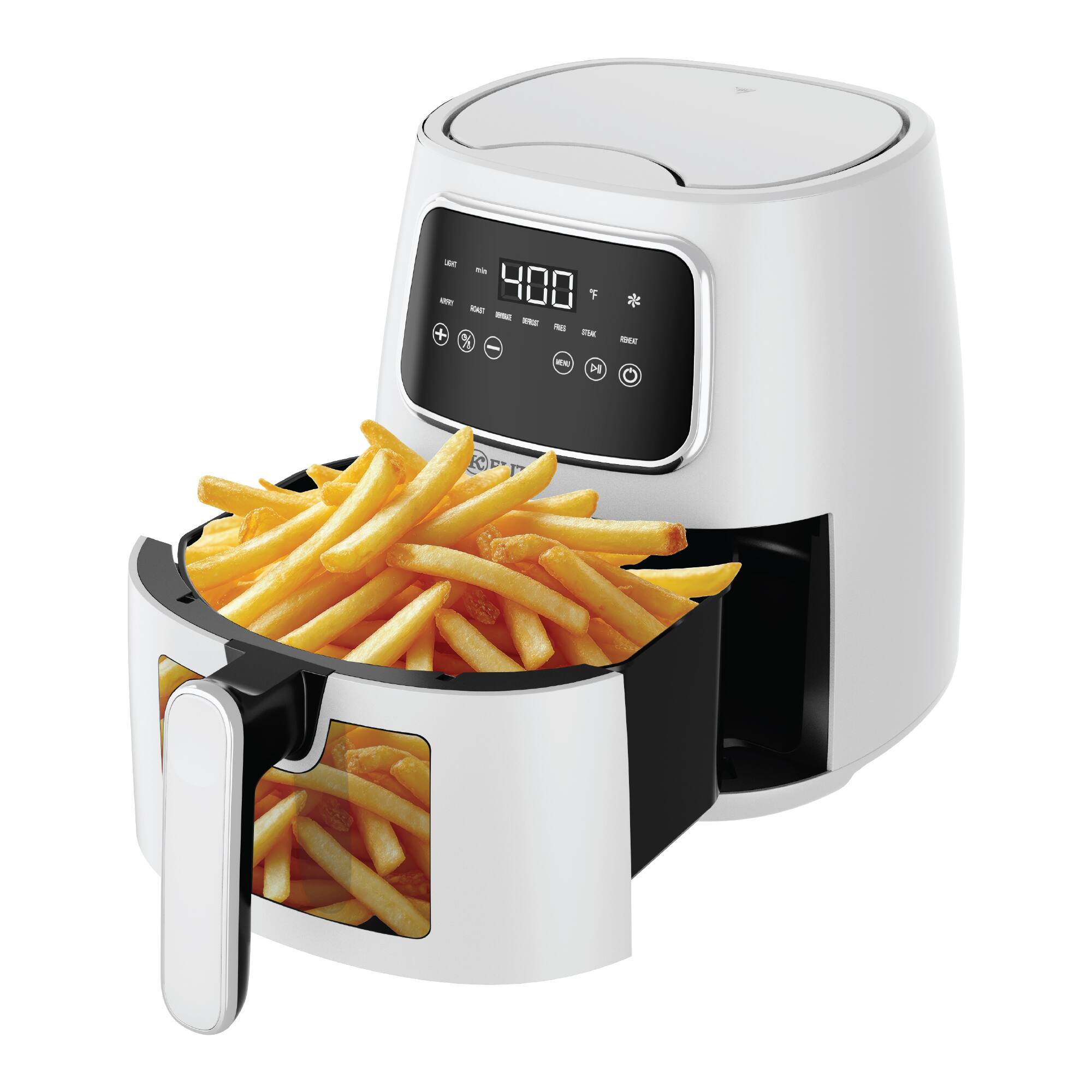 Alt View 1. Kitchen Elite - Kitchen Elite 5.5 Qt. Digital Air Fryer, Countertop Cooker w/ LED Screen, White - White.
