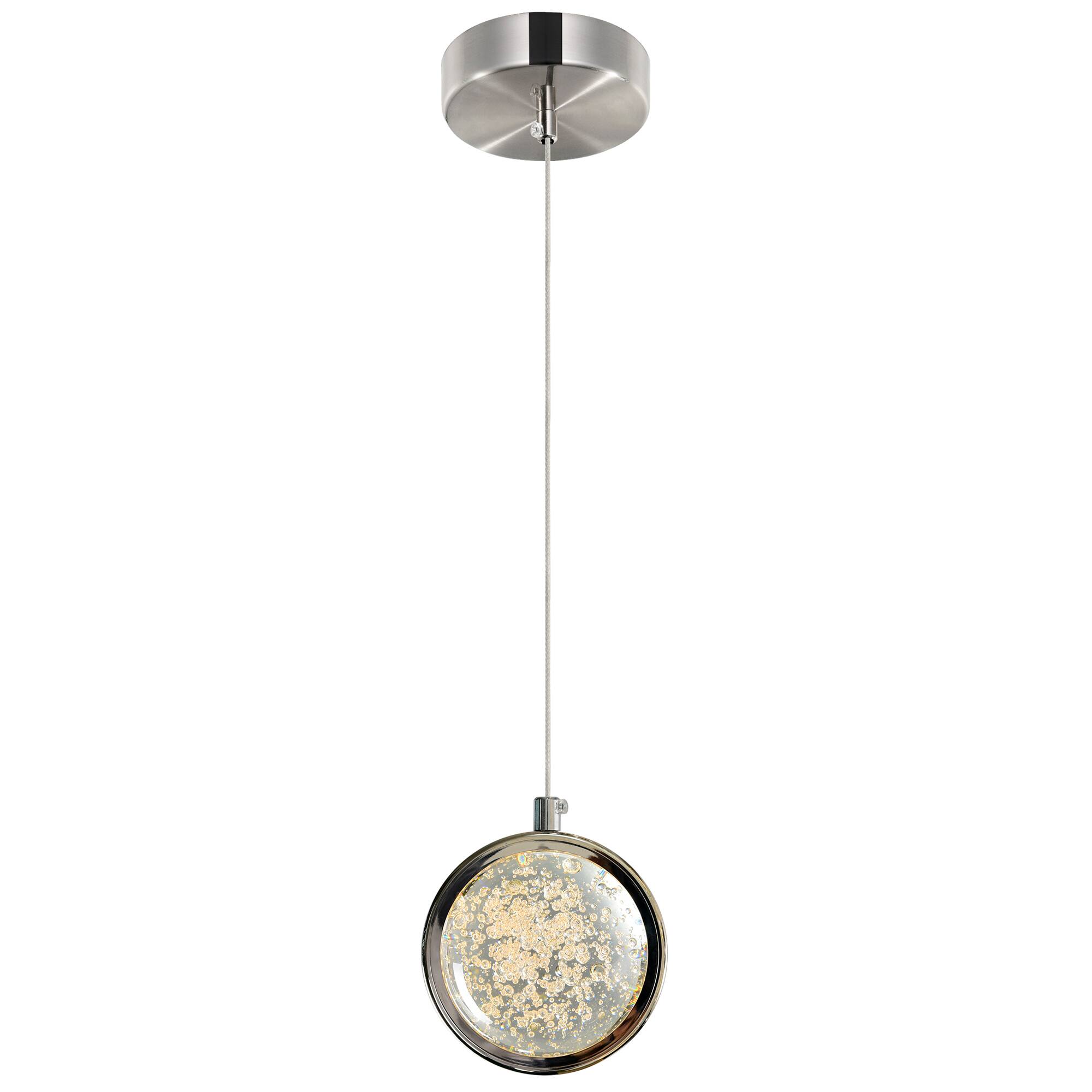Left. CWI Lighting - Salvador 4 in LED Integrated Polished Nickel Pendant - Polished Nickel.
