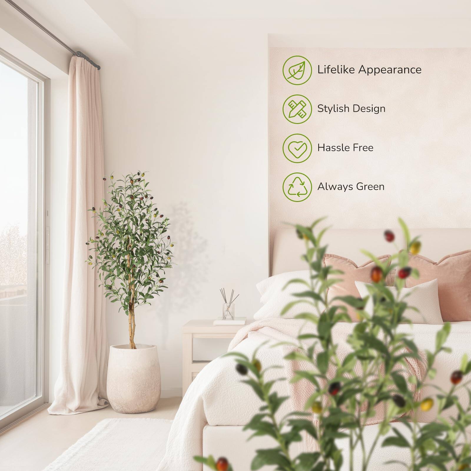 Lifelike Appearance  
Stylish Design  
Hassle Free  
Always Green